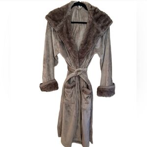 Pottery Barn faux fur gray robe